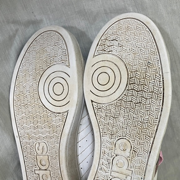 Adidas Women's size 8 White Sneakers with shimmery Pink Stripes - Picture 13 of 16